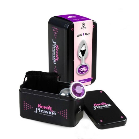 PURPLE JEWELLED METAL BUTT PLUG S