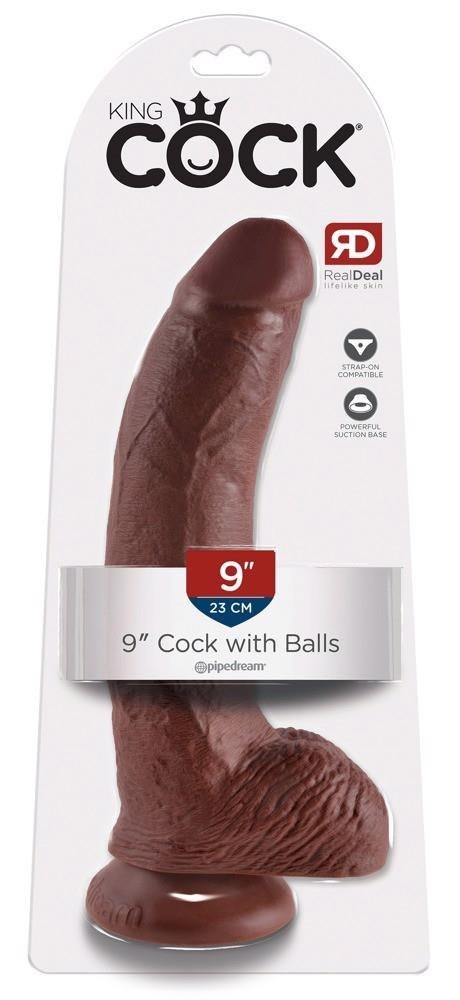 Dildo realistyczne brązowe 23cm King Cock ORION
