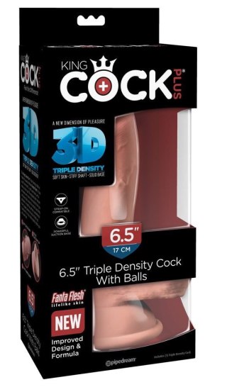 Dildo realistyczne cieliste 17cm Triple Density Cock KING COCK PLUS ORION