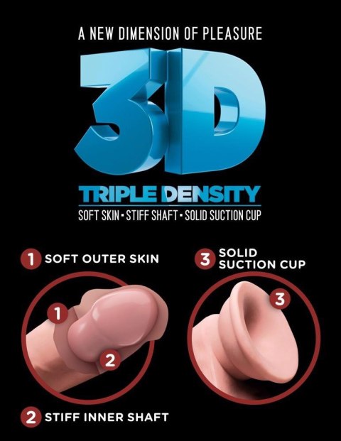 Dildo realistyczne cieliste 17cm Triple Density Cock KING COCK PLUS ORION