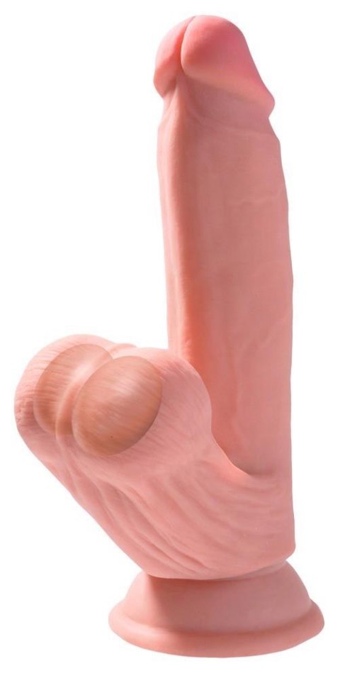 Dildo realistyczne z poruszającymi jądrami cieliste 17.8cm Triple Density Cock KING COCK PLUS ORION