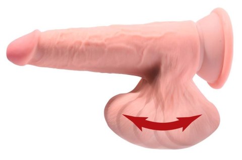 Dildo realistyczne z poruszającymi jądrami cieliste 17.8cm Triple Density Cock KING COCK PLUS ORION