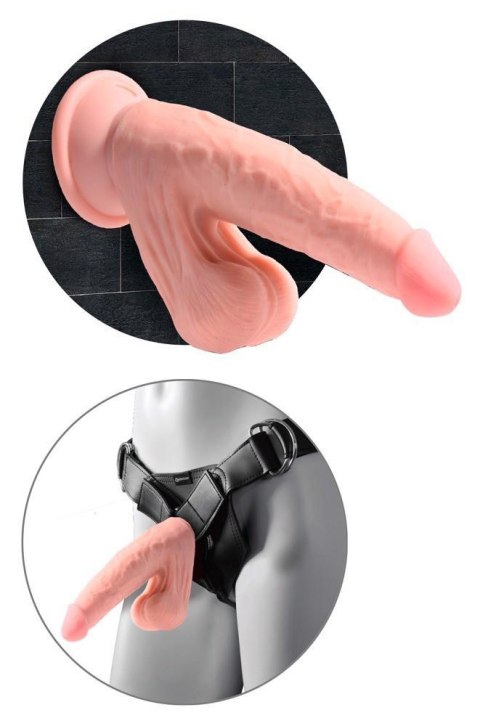 Dildo realistyczne z poruszającymi jądrami cieliste 17.8cm Triple Density Cock KING COCK PLUS ORION