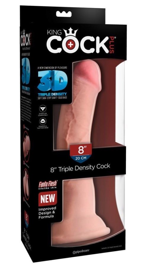 Dildo realistyczne cieliste 20cm Triple Density Cock KING COCK PLUS ORION