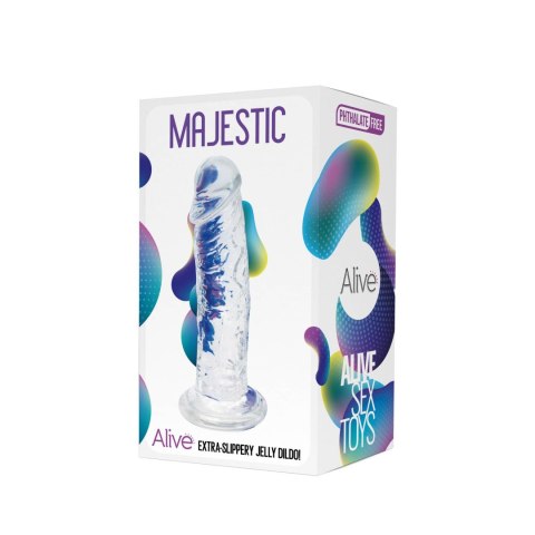 Dildo żelowe przeźroczyste 14.7cm Majestic Alive
