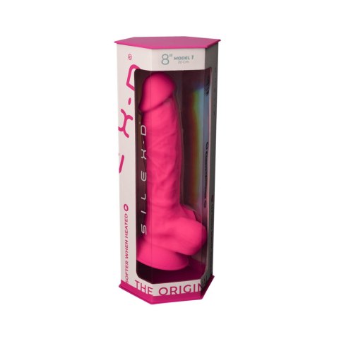 Dildo silikonowe z przyssawką fuksja 20cm Model 1 Silexd
