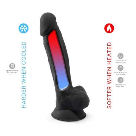 Dildo silikonowe z przyssawką czarny 20cm Model 1 Silexd
