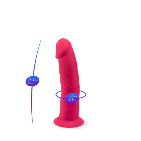 Dildo silikonowe z przyssawką fuksja 15.4cm Model 2 Silexd