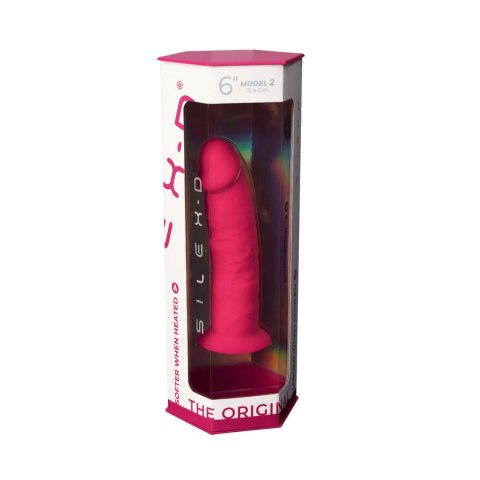 Dildo silikonowe z przyssawką fuksja 15.4cm Model 2 Silexd