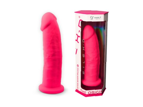 Dildo silikonowe z przyssawką fuksja 24cm Model 2 Silexd