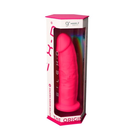 Dildo silikonowe z przyssawką fuksja 24cm Model 2 Silexd