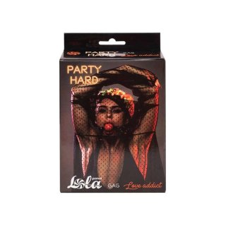 Knebel do ust z czerwoną kulką Gag Party Hard Love Addict Red