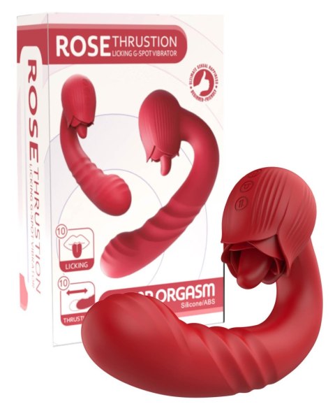 Luksusowy Wibrator Tłokowy Typu Róża Z Funkcją Oralną – Rose Thrusting Vibrator
