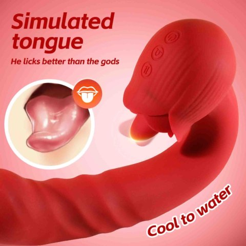 Luksusowy Wibrator Tłokowy Typu Róża Z Funkcją Oralną – Rose Thrusting Vibrator