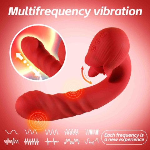 Luksusowy Wibrator Tłokowy Typu Róża Z Funkcją Oralną – Rose Thrusting Vibrator