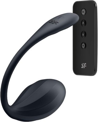 Jajeczko Wibrujące-Ribbed Petal black Connect App-Satisfyer