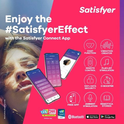 Jajeczko wibrujące na aplikację czarne Ribbed Petal Satisfyer