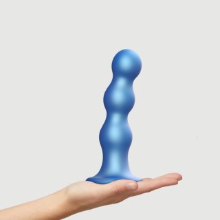 Dildo silikonowe do STRAP-ON niebieskie 18cm PLUG BALLS METALLIC BLUE DORCELL
