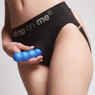 Dildo silikonowe do STRAP-ON niebieskie 18cm PLUG BALLS METALLIC BLUE DORCELL