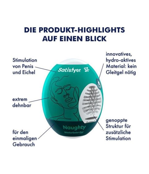 Masturbator jednorazowy jajeczko zielony egg Naughty Satisfyer