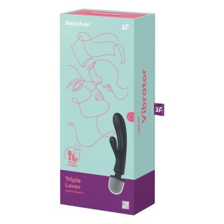 Wibrator króliczek z masażerem czarny Triple Lover Satisfyer