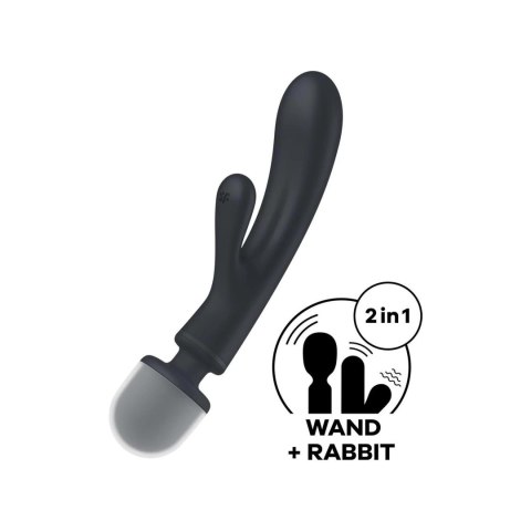 Wibrator króliczek z masażerem czarny Triple Lover Satisfyer