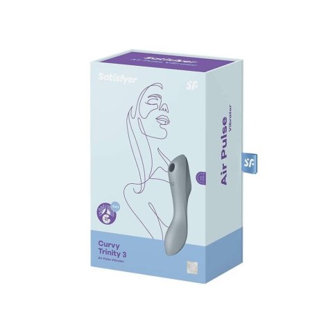Wielofunkcyjny Do Punktu G, Stymulator-Vibrator Curvy Trinity 3 Blue Grey-Satisfyer
