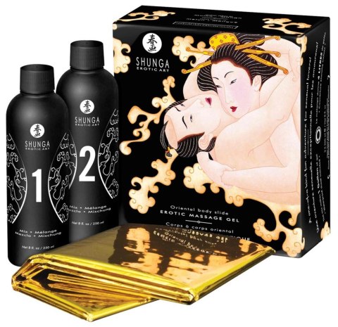 Zestaw kosmetyków o zapachu melon mango Gel Massage Melon Mango 2x250ml SHUNGA