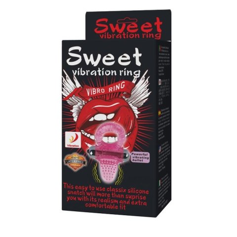 Pierścień Erekcyjny Wibrujący, Różowy, Elastyczny - SWEET VIBRATION RING-BAILE