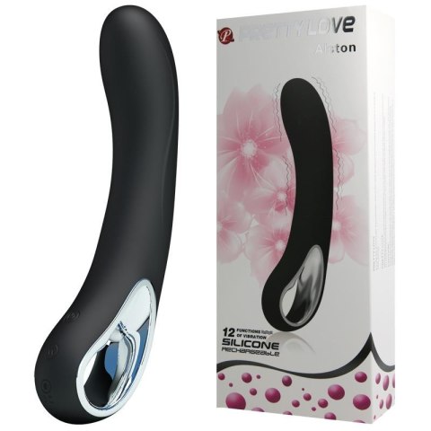 Wibrator Do Punktu G Ładowany USB Z 12 Funkcjami Wibracji Czarny - Pretty Love