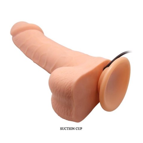Realistyczny Wibrator Anatomiczny Rotacyjny Z Pilotem I Przyssawką Cielisty 19,8 cm– Baile