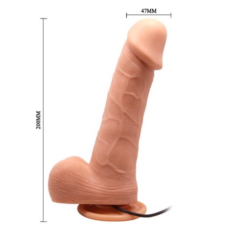 Realistyczny Wibrator Anatomiczny Rotacyjny Z Pilotem I Przyssawką Cielisty 19,8 cm– Baile