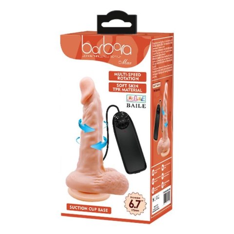 Realistyczny Wibrator Anatomiczny Rotacyjny Z Przyssawką Cielisty 17 cm– Baile