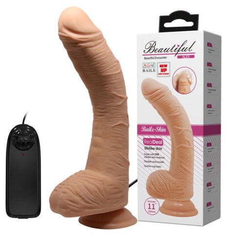 Realistyczny Wibrator Anatomiczny Z Punktem G I Przyssawką XXL Cielisty 28 cm– Baile