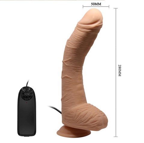 Realistyczny Wibrator Anatomiczny Z Punktem G I Przyssawką XXL Cielisty 28 cm– Baile