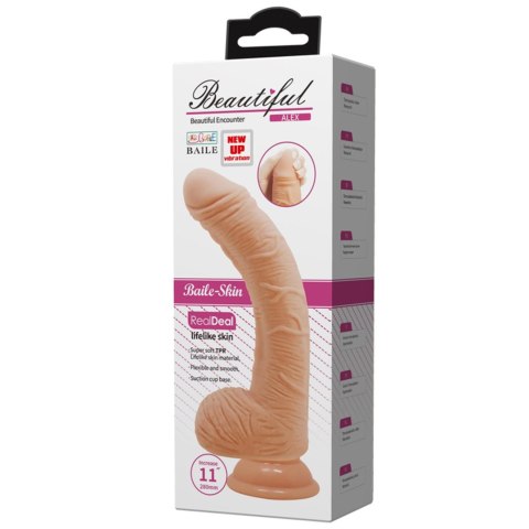 Realistyczny Wibrator Anatomiczny Z Punktem G I Przyssawką XXL Cielisty 28 cm– Baile