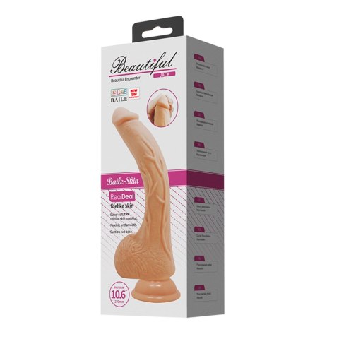 Realistyczny Wibrator Anatomiczny Z Przyssawką XXL Cielisty 27 cm – Baile