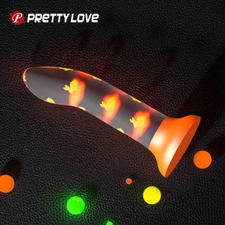 Dildo świecące pomarańczowe Magical Nightfall, Luminous Suction Pretty Love BAILE