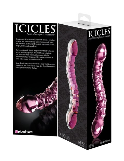 Dildo szklane dwustronne różowe No. 55 Icicles