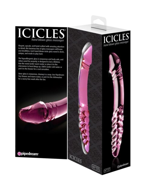 Dildo szklane dwustronne różowe No. 57 Icicles