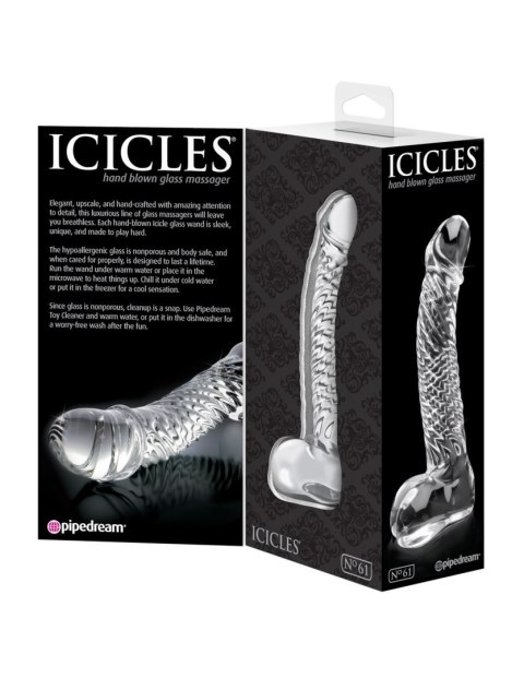 Dildo szklane przeźroczyste No. 61 Icicles