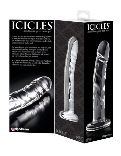 Dildo szklane przeźroczyste No. 62 Icicles