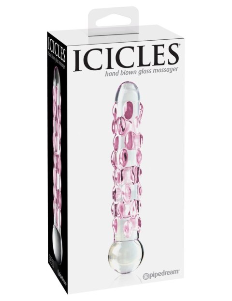 Dildo szklane z wypustkami przeźroczyste No. 7 Icicles