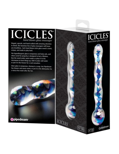 Dildo szklane przeźroczyste No. 8 Icicles Pipedream