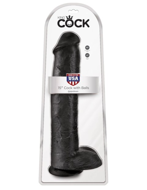 Dildo realistyczne czarne 38cm King Cock