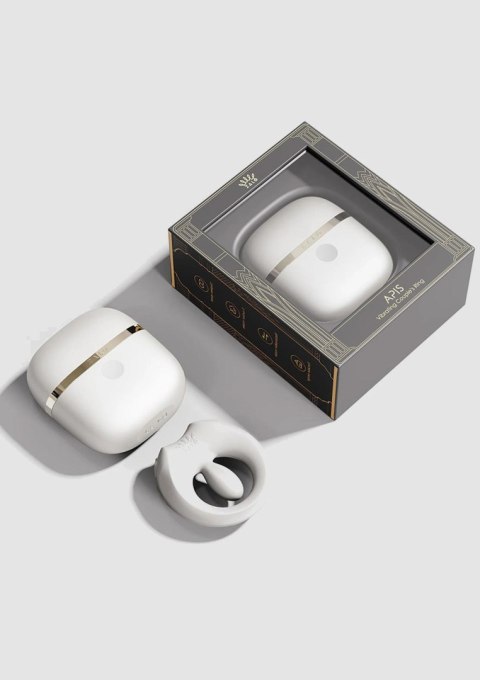 Pierścień Erekcyjny Dla Par Wibrujący, Biały-Apis Vibrating Couples Ring White