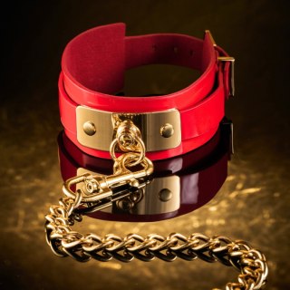 Obroża ze smyczą VEGAS High Gloss O-Ring Collar + Leash Kinky Diva Kinky Diva