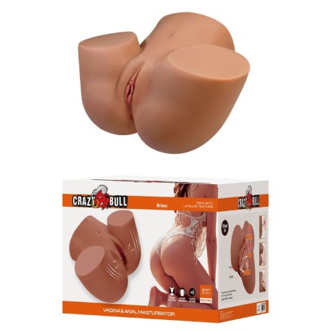 Crazy Bull Briony Realistic Vagina & Anal Masturbator with Vibrations - Brown