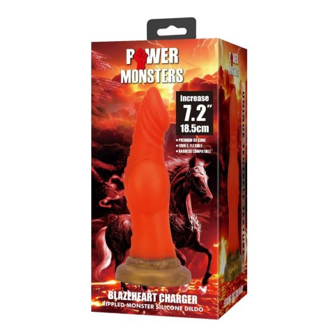 Dildo silikonowe zwężane 18.5cm Power Monsters Blazeheart Charger BAILE