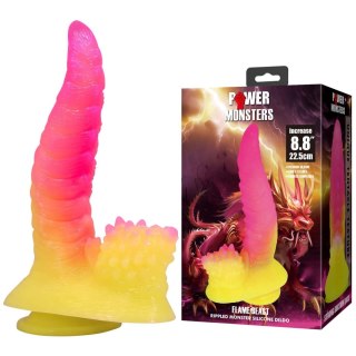 Dildo silikonowe z przyssawką i żłobieniami 22.5cm Power Monsters Flamebeast BAILE